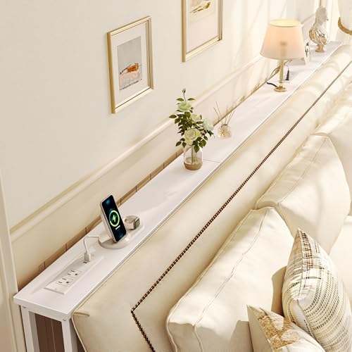 SUPERJARE 102 Inch Sofa Table with 2 Power Outlets and USB-C Ports