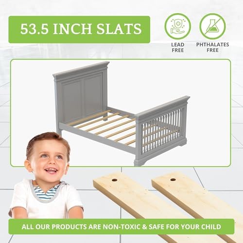 Replacement Bed Slats for Twin, Full, Queen & King Beds; Solid Wood Support