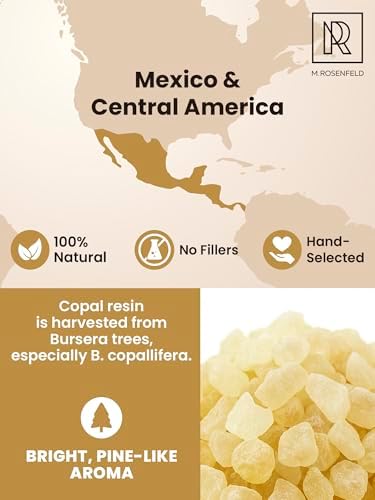 Copal Premium Resin Incense - 100% Natural Aromatic Tree Gum Sap, Stimulates Creativity & Cleanses Spirit - 40g