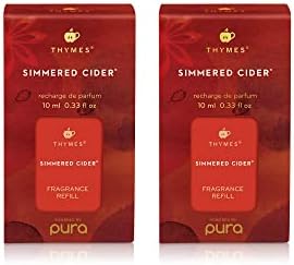 Thymes Pura Refills – 2 Pack of Oil Diffuser Scents – Long-Lasting Pura Diffuser Refills – Premium Home Fragrance – Notes of Pressed Apple, Clove & Cardamom (Simmered Cider, Pack of 2)