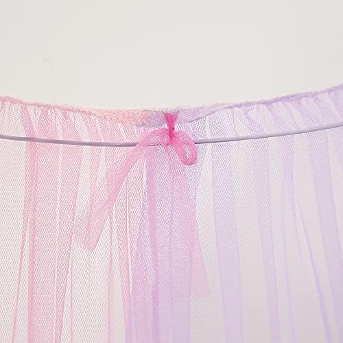 Rainbow Bed Canopy with Lights - Girls Room Bed Netting for Twin, Single, Full, Queen Size Beds - Reading Corners Room Décor
