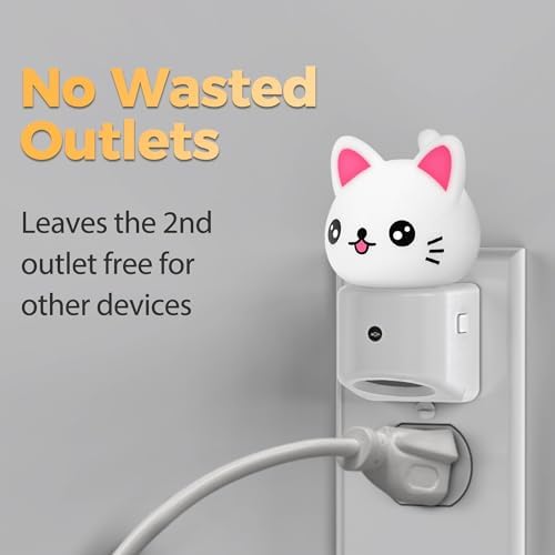 DORESshop Night Light for Kids,3D Cute Cat Kids Night Light,Light Sensor