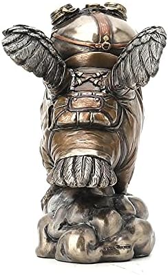 Veronese Design 4 1/8" Flying Ace Aviator Owl Steampunk Cold Cast Bronzed Resin Statue Animal Figurine Military Collectible