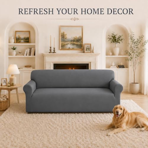 Sofa Cover - Stretch Soft Sofa Slipcover Couch Sofa Cover, Washable Furniture Protector with Non-Slip Foam and Elastic Bottom for Living Room Armchair Furniture