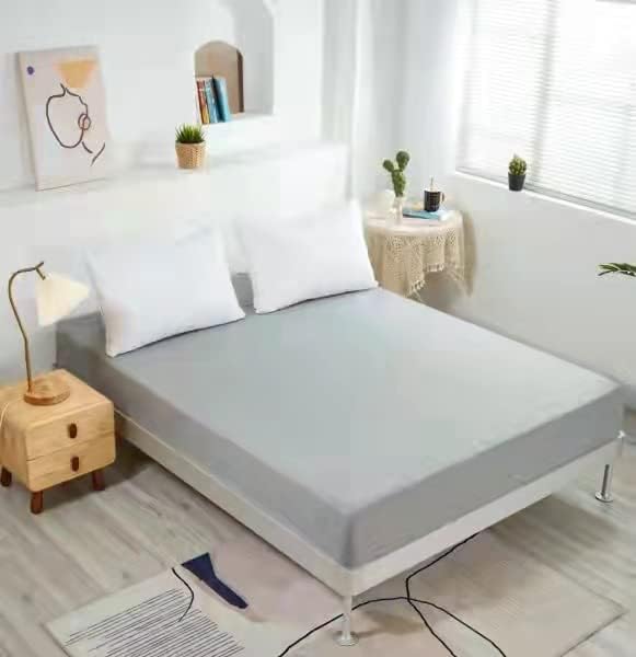 NHNHN 2 Pack Fitted Sheet-Deep Pockets-Soft Microfiber-Easy Care-Shrinkage and Fade Resistant-Fitted Sheets Twin Size-2 Sets of Fitted Sheets (Twin?2 Pcs, Grey)