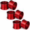 ITOS365 Red Napkin Rings Set of 6, Handmade Hammered Metal Napkin Ring Holders for Dining Table, Wedding, Parties & Everyday Table Decor