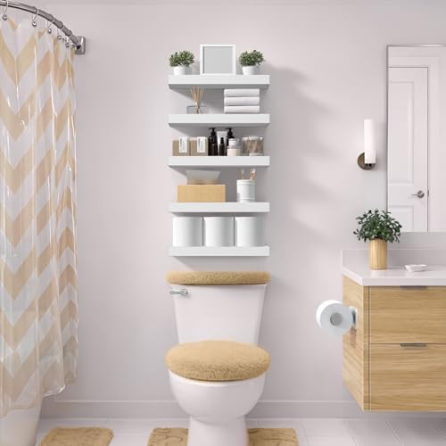 Sorbus 16 Inch Floating Shelves for Wall (3 Pack, White)
