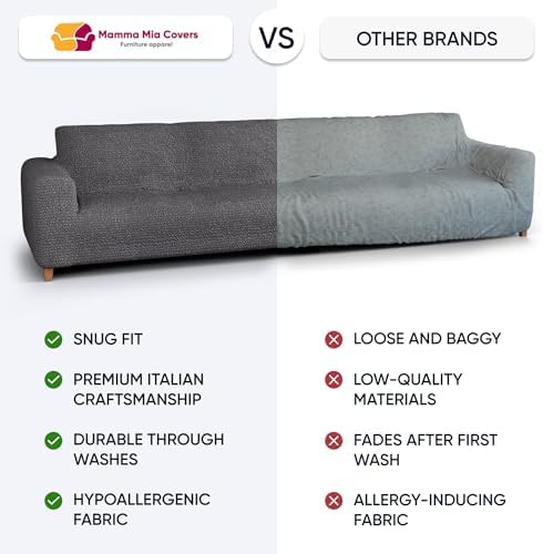 PAULATO Premium Stretch Couch Covers for Sofa - Sofa Chair Cover Washable, Dogs & Pets Friendly - Elastic Polyester Loveseat Slipcovers - Non-Slip Love Seat Couch Covers - Blush Taupe (86"-120" Wide)