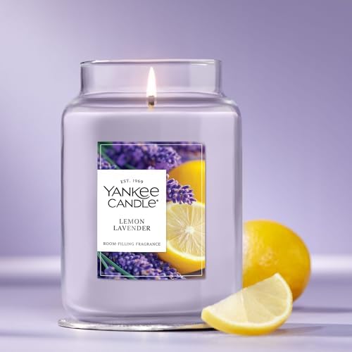 Yankee Candle Lemon Lavender Scented Candle, 22oz Large Jar with up to 150 Hour Burn Time, Giftable, Birthdays (Pack of 4)