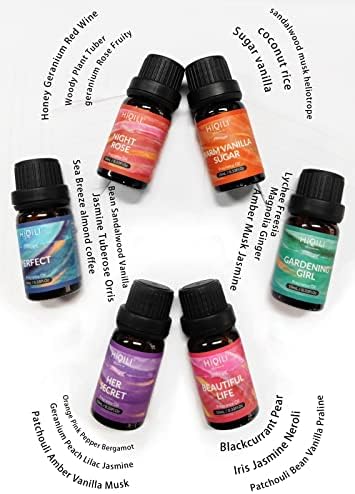 HIQILI Women Fragrance Oil Trial Set, Essential Oils for DIY