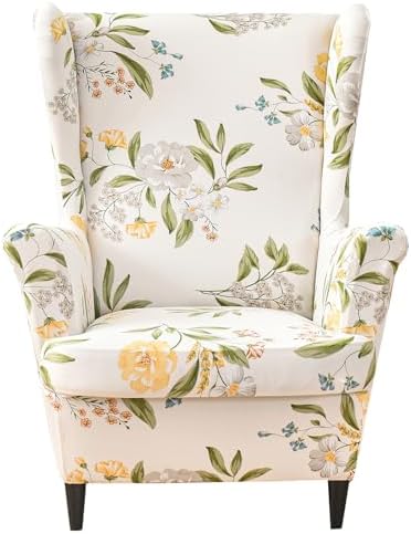 HZDHCLH Wingback Chair Slipcovers 2 Piece,Stretch Spandex Wingback Chair Covers for Living Room Armchair,Washalbe Sofa Slipovers