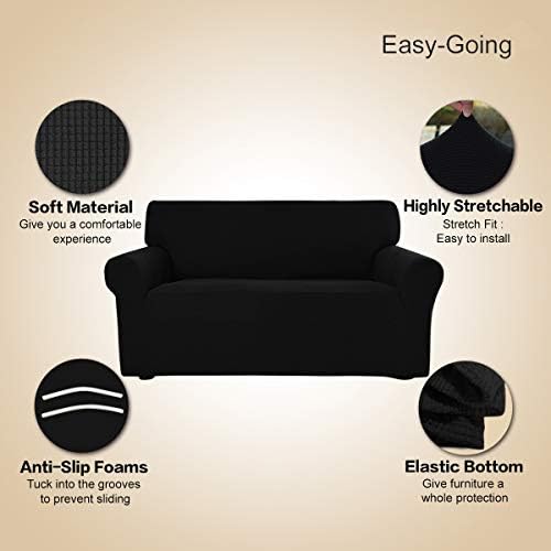 Easy-Going Stretch Halloween Couch Covers for Sofa Washable Large Black