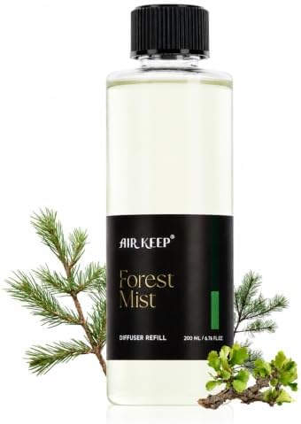 Airkeep Forest Mist Reed Diffuser Refill – 6.76 fl oz – Premium Scented Oil for Home Aromatherapy – Long-Lasting Fragrance for Reed Diffusers – Perfect for Bathroom, Bedroom & Home Decor