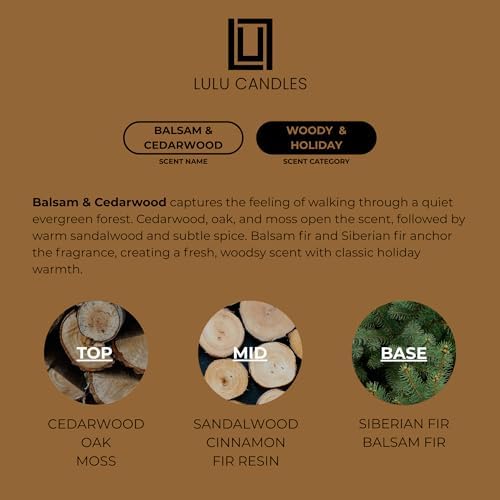 Reed Diffuser Set | Balsam & Cedarwood | 6 Reed Sticks | Scent Diffuser for Bedroom Bathroom Living Room & Office (4.2 FL Oz.)