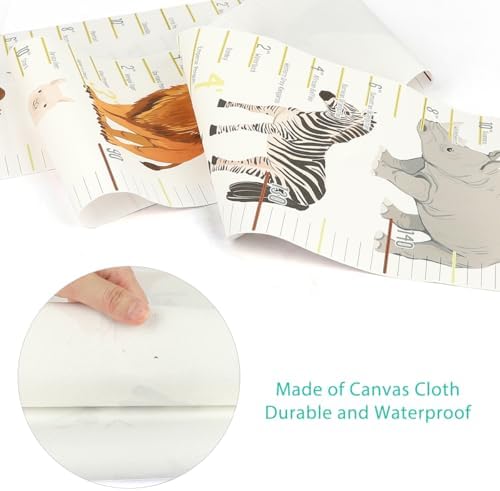 Growth Height Chart for Kids, Removable 79"x7.9" (Animal)