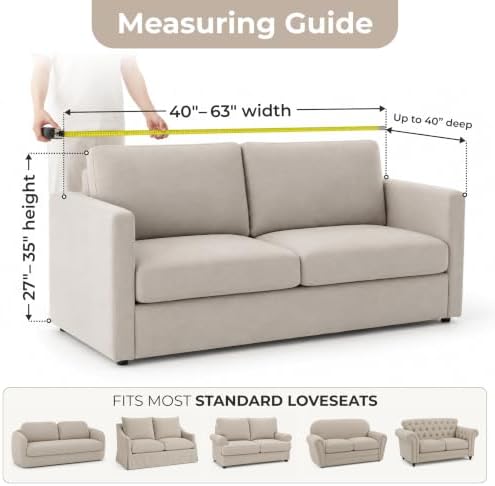 PAULATO Premium Stretch Couch Covers for Sofa - Sofa Chair Cover Washable, Dogs & Pets Friendly - Elastic Polyester Loveseat Slipcovers - Non-Slip Love Seat Couch Covers - Dark Brown (40"-63" Wide)