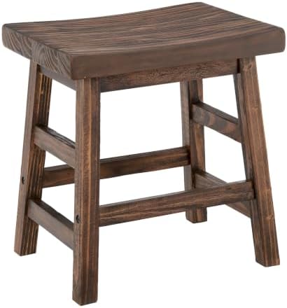 Alaterre Furniture Pomona Solid Wood Bar Stool, Rustic Brown, 20”