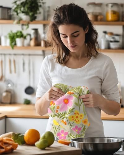Miss Adola Cute Kitchen Towels Set of 2, 18 x 26 Inch, Flower Plant