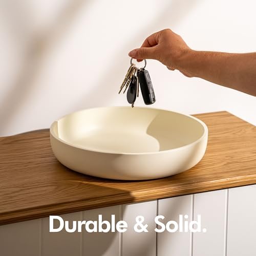 KIVY Concrete Fruit Bowl for Kitchen Counter - Large Decorative Bowl