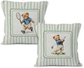 Sports Bear Nursery Throw Pillow Cover 18x18, Golf Tennis Player Bear Decorative Pillow Covers for Kids Toddler Boy Nursery Room Bedroom Playroom, Sports Accent Pillows Cover Pillowcases, Set of 2
