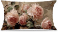 Vintage Pink Rose Floral Throw Pillow Covers Decor 12x20 Inch