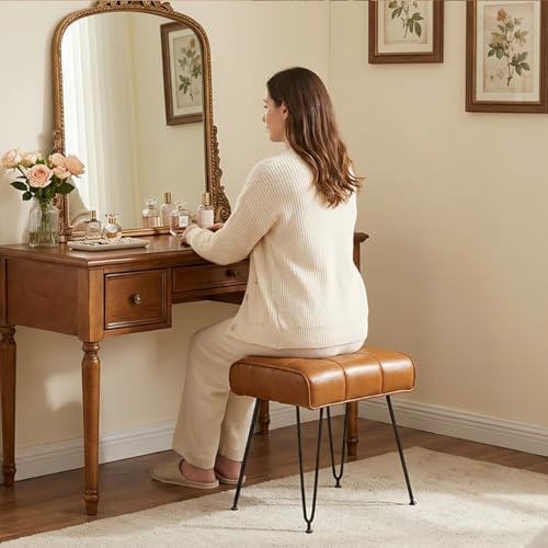 EBENCHICO PU Leather Vanity Stools, Vanity Stool Chairs for Makeup