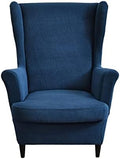 HAOYONG Jacquard Wingback Chair Cover Thickening Wing Armchair Covers Set of 2 Stretch Chair Slipcovers Non-Slip Armchair Protector Cover with Elastic Bottom