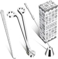 calary Candle Wick Trimmer, Candle Snuffer and Wick Dipper & Candle Accessory Set, 3 in 1 Candle Care Kit for Candle Lover (Silvery)