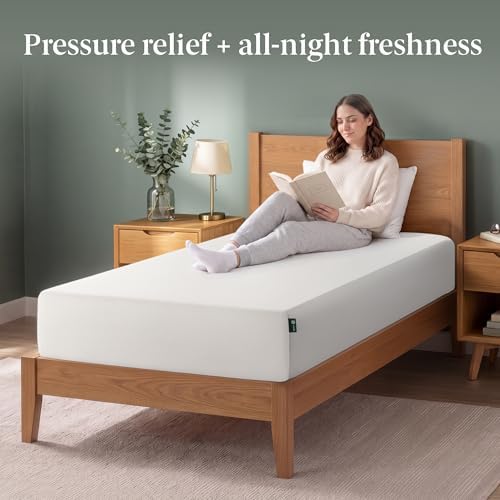Zinus 10 Inch Twin XL Green Tea Memory Foam Mattress, Medium Firm Feel