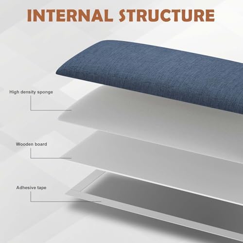 IFNOW Wall Mounted Headboard, Peel and Stick Panels, Blue, King