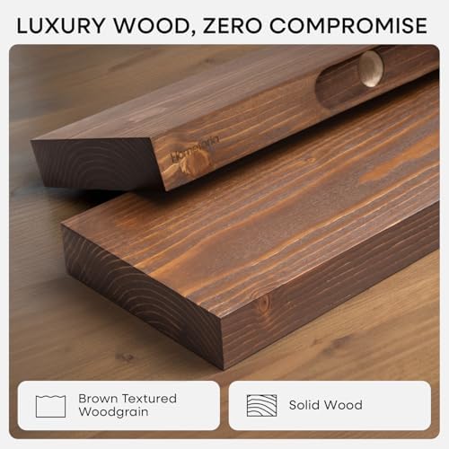 Homeforia 36 Inch Floating Shelves, High-End Solid Pine Wood, Set of 3