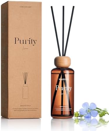 M&SENSE Reed Diffuser Set, Linen, 6.3 oz Natural Essential Oil