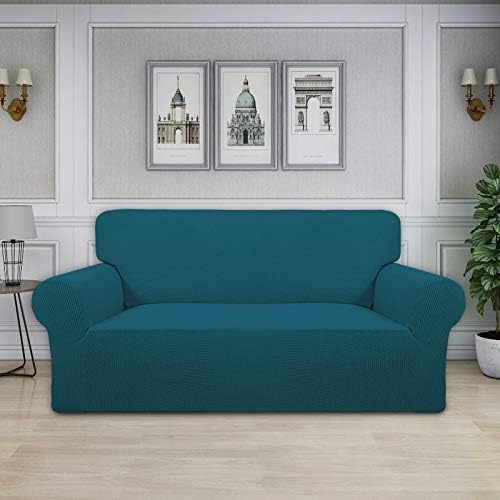 Easy-Going Stretch Oversized Loveseat Couch Covers Washable Peacock Blue