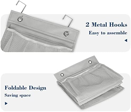 Over the Door Organizer Storage for Closet with 5 Pockets Organizer for Bedroom Bathroom, 2 Pack