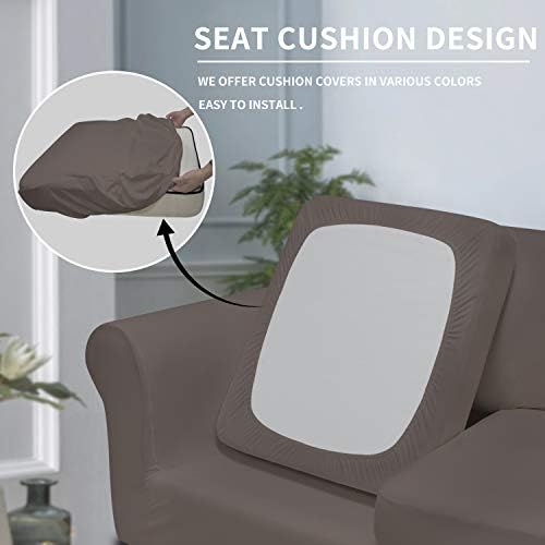 Easy-Going 4 Pieces Stretch Soft Couch Cover for Dogs - Washable Sofa Slipcover for 3 Separate Cushion Couch - Elastic Furniture Protector for Pets, Kids (Sofa, Taupe, Large)