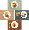 ADRIMER Fall Placemats Set of 4, Heat Resistant Faux Leather, 4 Colors