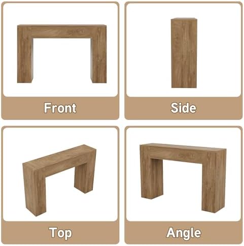 Epecoya 43-Inch Wood Console Table for Entryway, Light Oak Brown