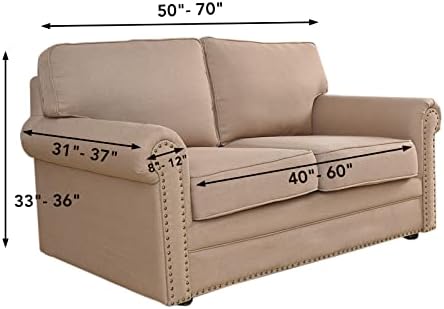 Easy-Going Stretch Loveseat Couch Covers Washable Dark Gray
