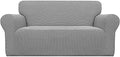 Easy-Going Stretch Loveseat Couch Covers Washable Light Gray