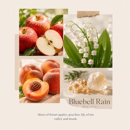 Reed Diffuser for Home, Bluebell Rain / 2.7oz / Long Lasting Floral Fragrance Oil with Reed Sticks – Air Freshener for Bathroom, Office, Closet, Fresh Dewy Aquatic Scent