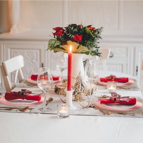 KesaPlan 100PCS Round Rose Gold Placemats, Disposable Paper Chargers Plate