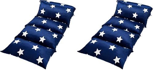 Butterfly Craze Floor Lounger Cover - Floor Bed Conversion - Creates Custom Sleeping Pad - Portable Mattress Alternative - Star Navy, King Size (Pack of 2)