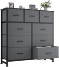 OLIXIS 9 Drawer Fabric Dresser for Bedroom, Chest of Drawers Organizer