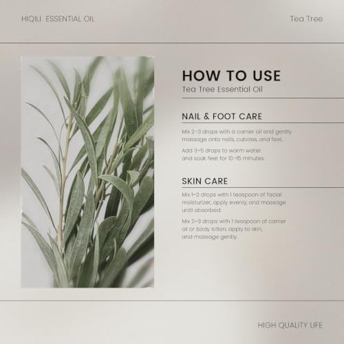 HIQILI Tea Tree Oil for Nail & Skin Care, Strengthens Nail, Soothes Toenail