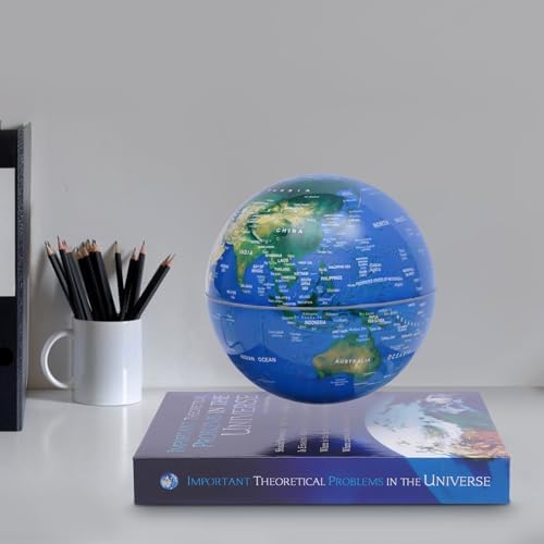 LED Light Magnetic Levitating Globe,360° Rotating Floating Globe with Book Shaped Basefor Kids, Teacher, Geographic World Map for Home Office Decor, Cool Tech Gift
