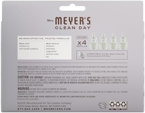 MRS. MEYER'S CLEAN DAY Premium Scented Oil , Lavender, 4 Refills