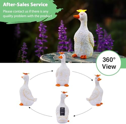Goodeco Garden Goose with Solar Butterfly Statue