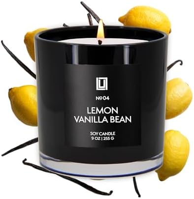 Lulu Candles | Lemon & Vanilla Bean | Luxury Scented Soy Jar Candle | Hand Poured in The USA | Highly Scented & Long Lasting (9 Oz.)