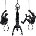 ClookRack Modern Climbing Wall Decor Set of 3, Black Resin Sculptures