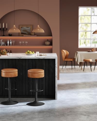 VASAGLE 360° Swivel Bar Stools Set of 4, Height Adjustable, with Storage